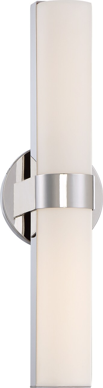 Nuvo Bond 2-Light 17-1/2" LED Vanity w/ White Acrylic Lens in Polished Nickel